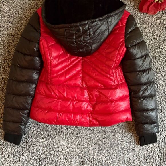 Coalition LA Women's Multicolor Puffer Jacket Size L Hooded Winter Coat - Picture 2 of 10